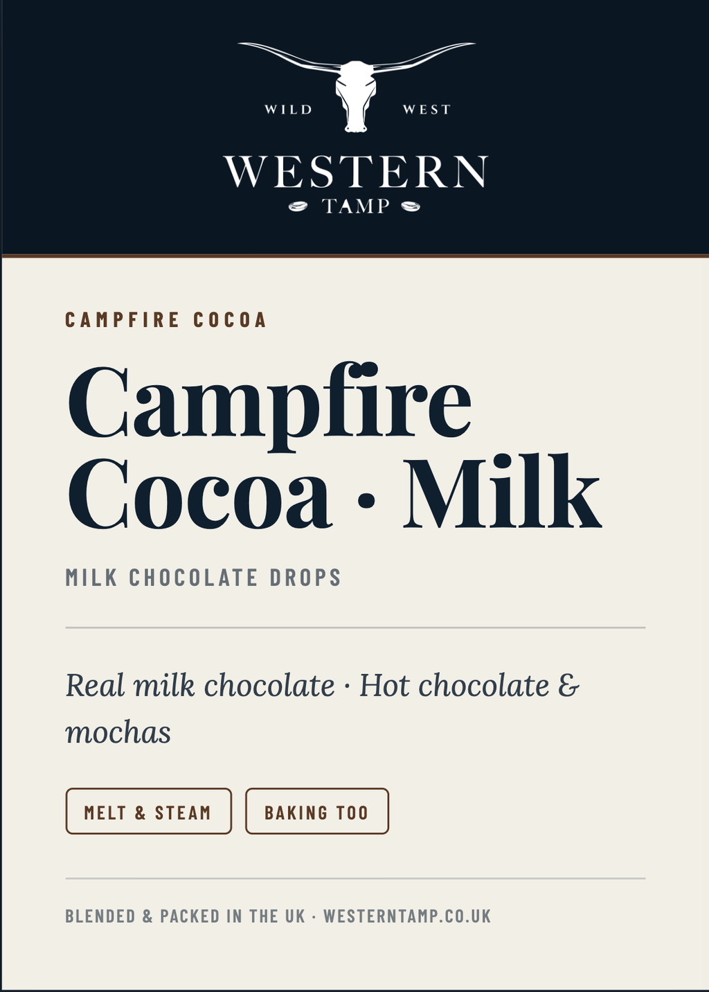 Campfire Cocoa Drops · Milk — label