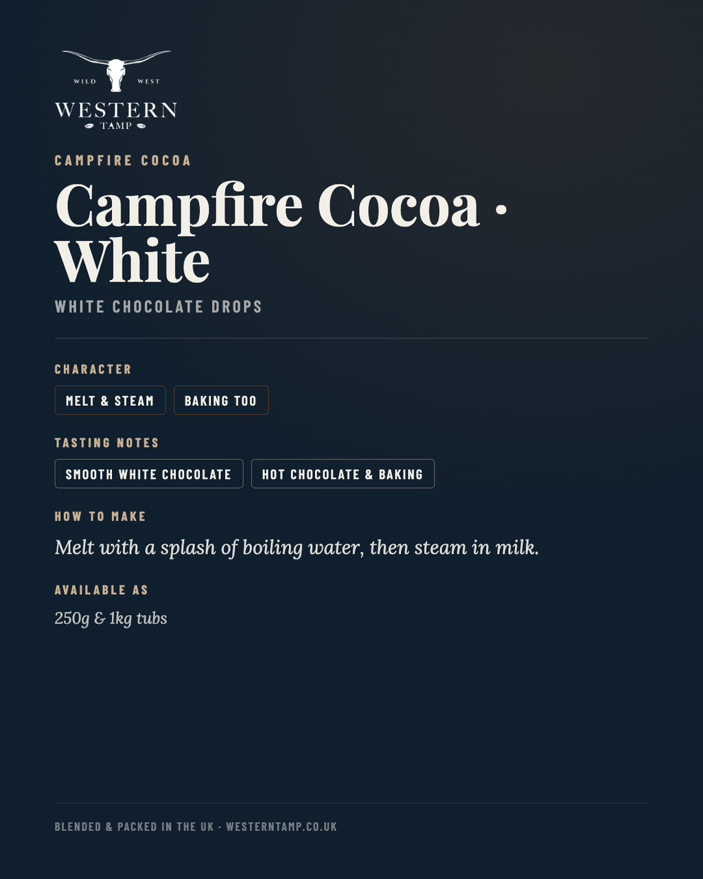 Campfire Cocoa Drops · White — tasting notes