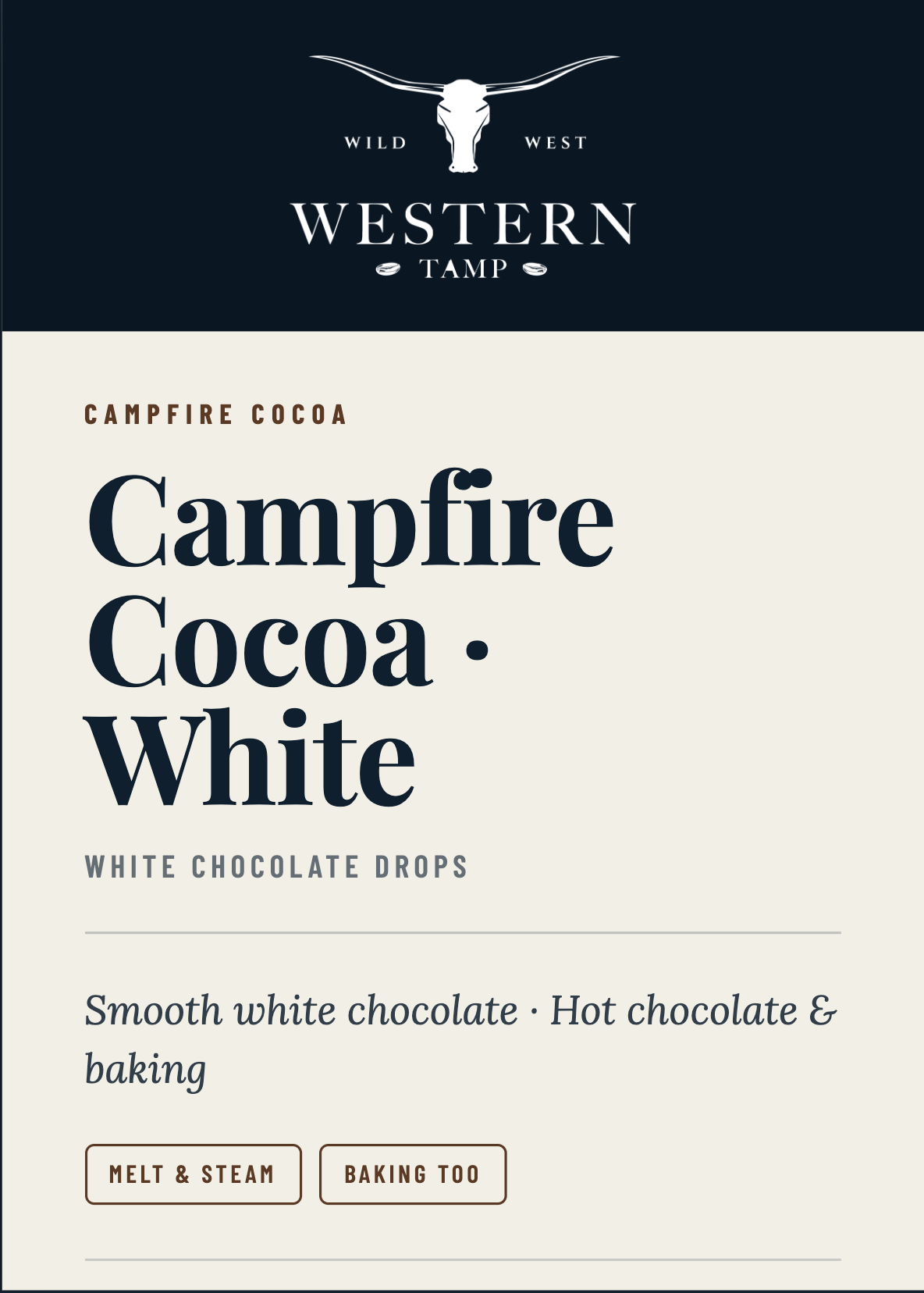 Campfire Cocoa Drops · White — label