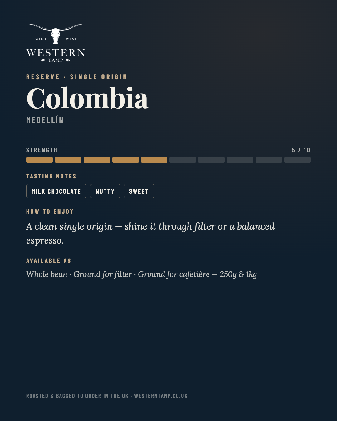Reserve · Colombia — tasting notes