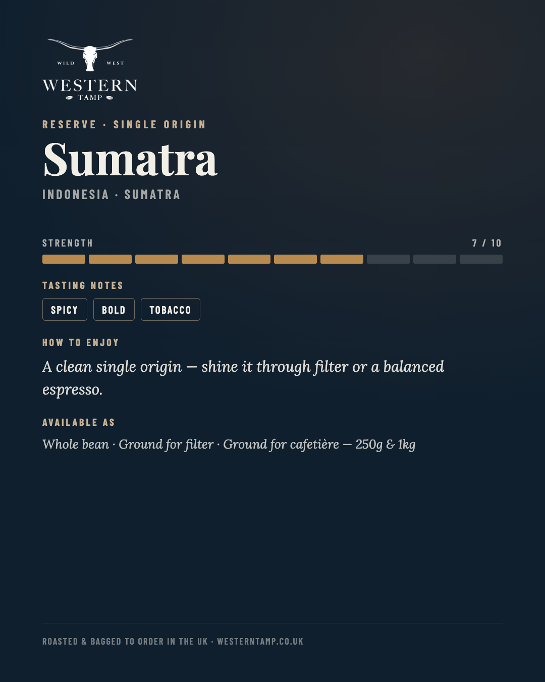 Sumatra — tasting notes