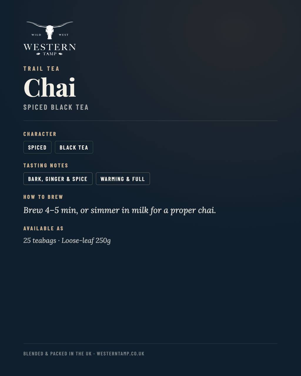 Trail Tea · Chai — tasting notes