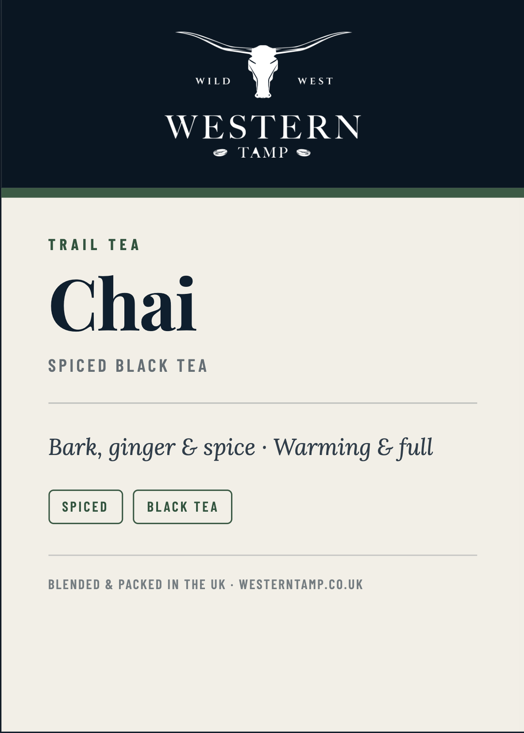 Trail Tea · Chai — label