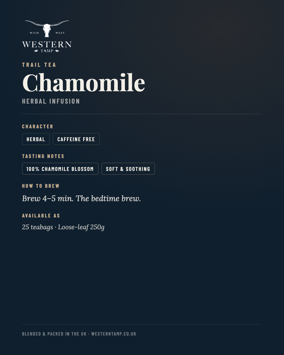 Trail Tea · Chamomile — tasting notes