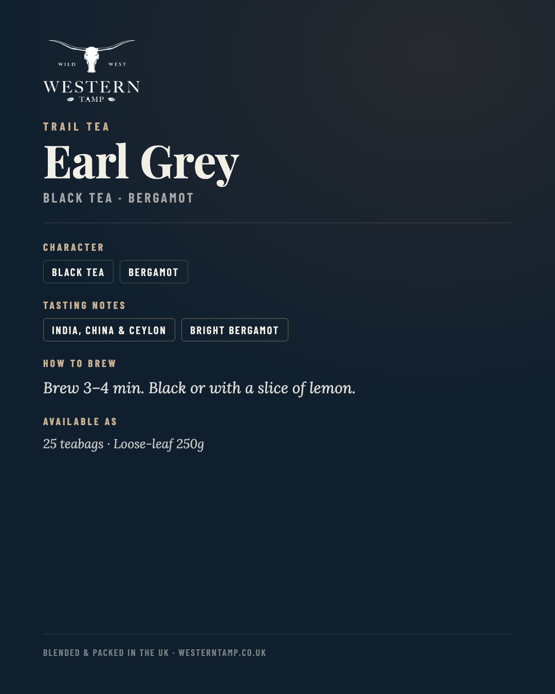 Trail Tea · Earl Grey — tasting notes