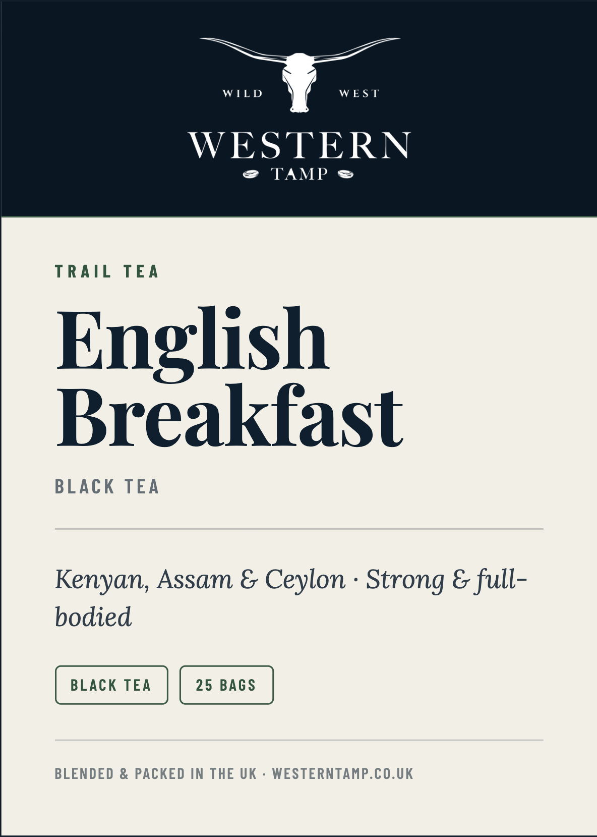 Trail Tea · English Breakfast — label