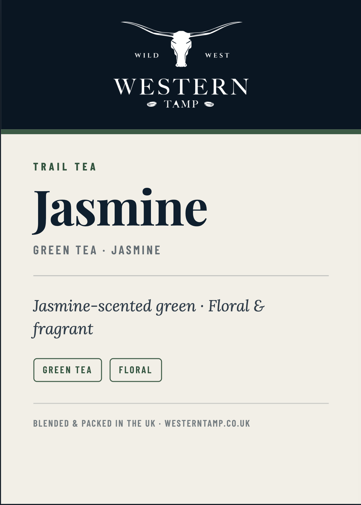 Trail Tea · Jasmine — label