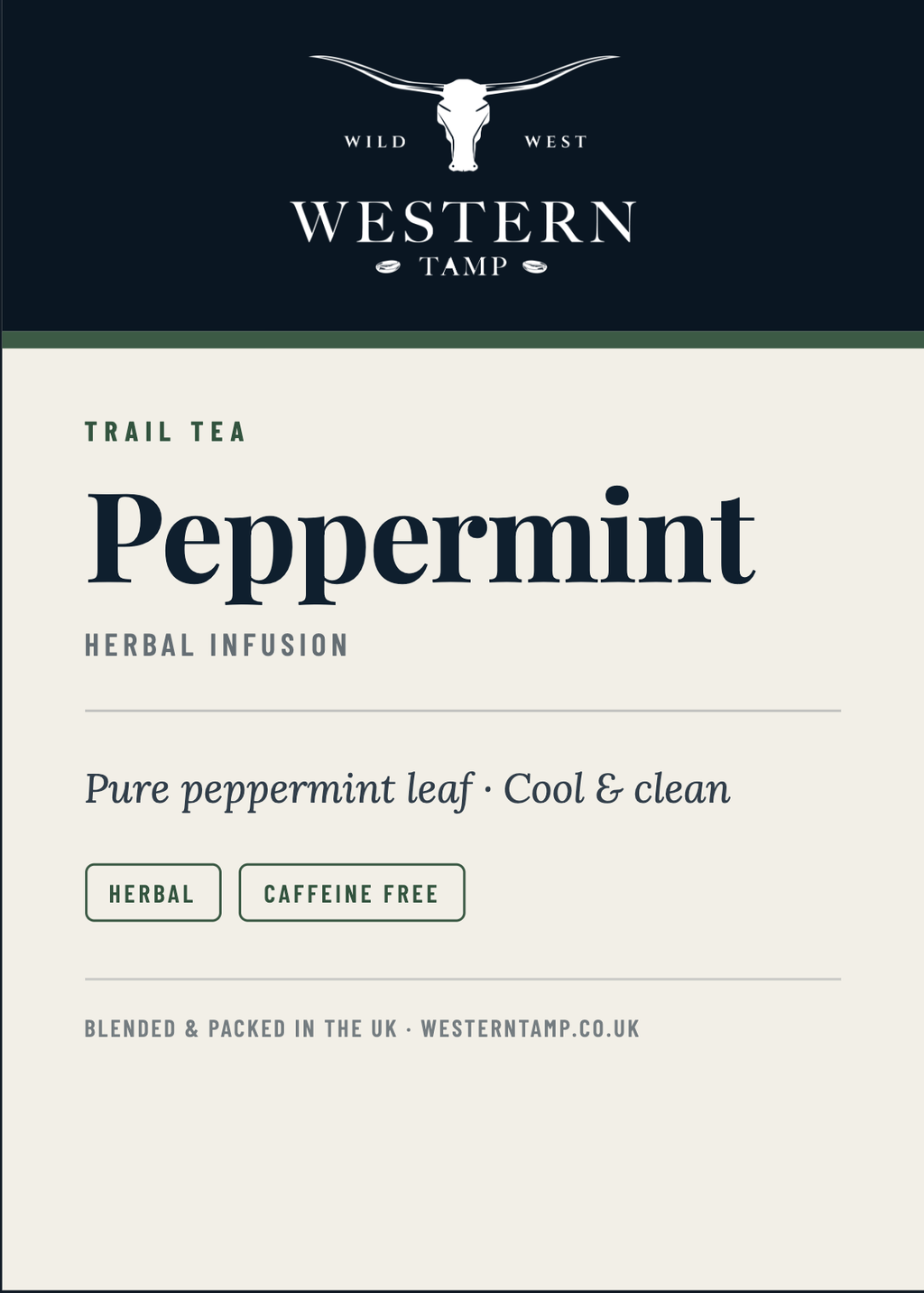 Trail Tea · Peppermint — label