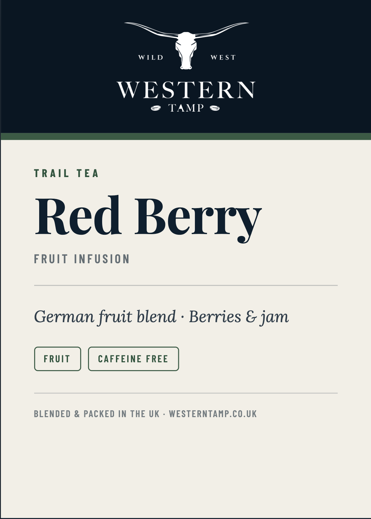 Trail Tea · Red Berry — label