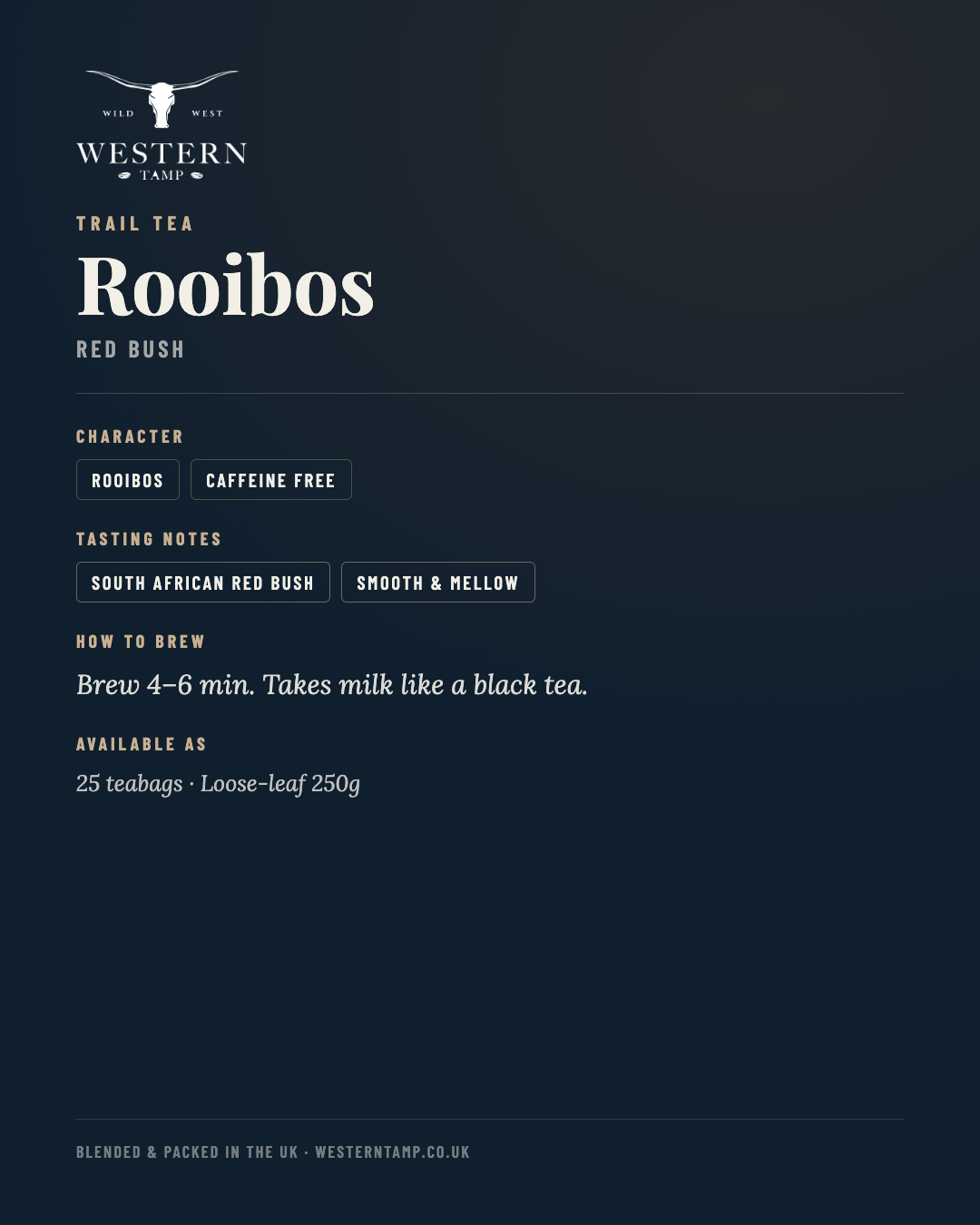 Trail Tea · Rooibos — tasting notes